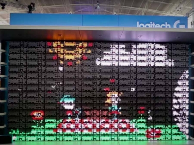 Η Logitech μετέτρεψε 160 gaming keyboards σε μία τεράστια οθόνη